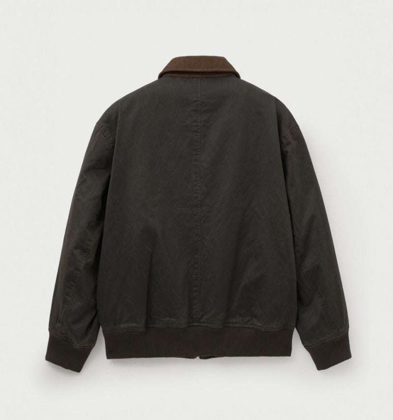 男女同款【WE ARE】韓國Satur 異材質翻領皮革雙拉鏈外套SA254UJP14