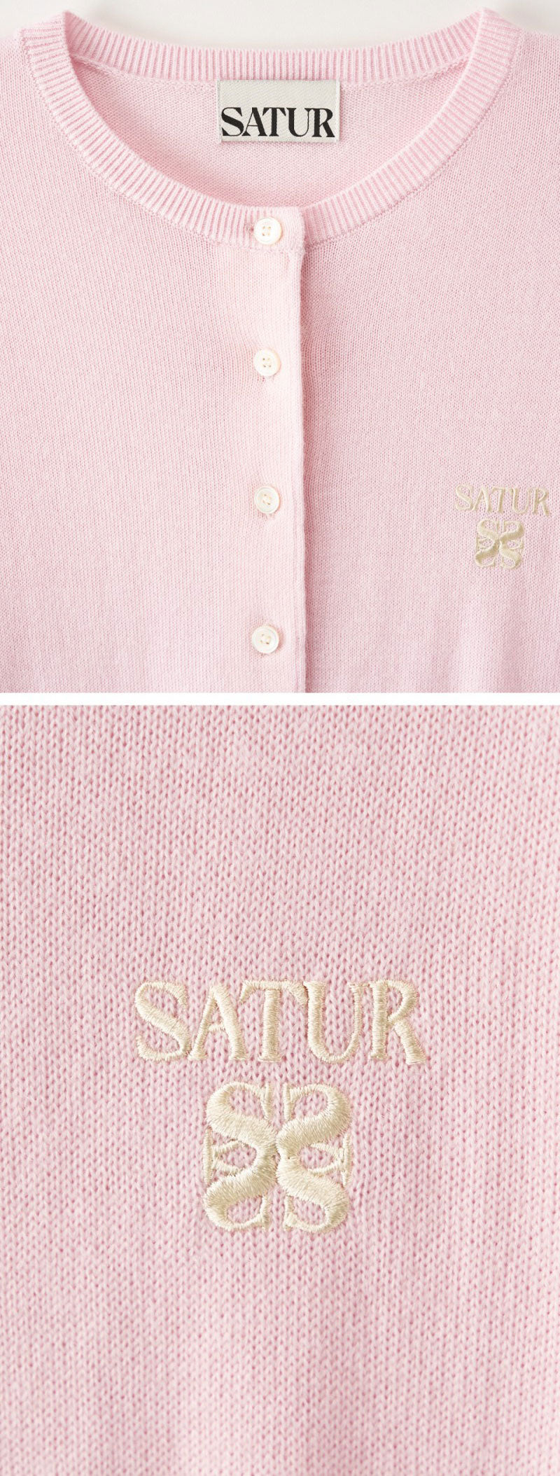 Satur折扣款 大茜自留款【WE ARE】韓國Satur 女款圓領刺繡47%羊毛針織衫 SA261WKC06