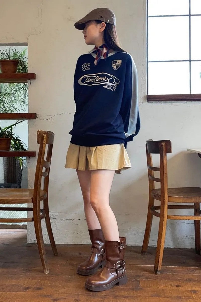 限時折扣【WE ARE】韓國TIMCOMIX圓領大學T衛衣TEF1CR306S
