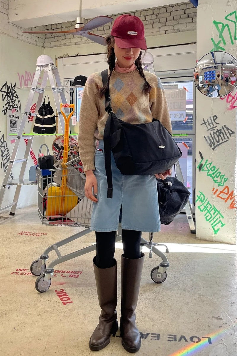 【WE ARE】韓國ALAVAGUE休閒單肩斜挎包켐프스 백 L