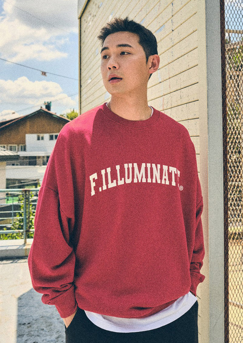 限時折扣【WE ARE】韓國FILLUMINATE圓領大學T衛衣3223TH406