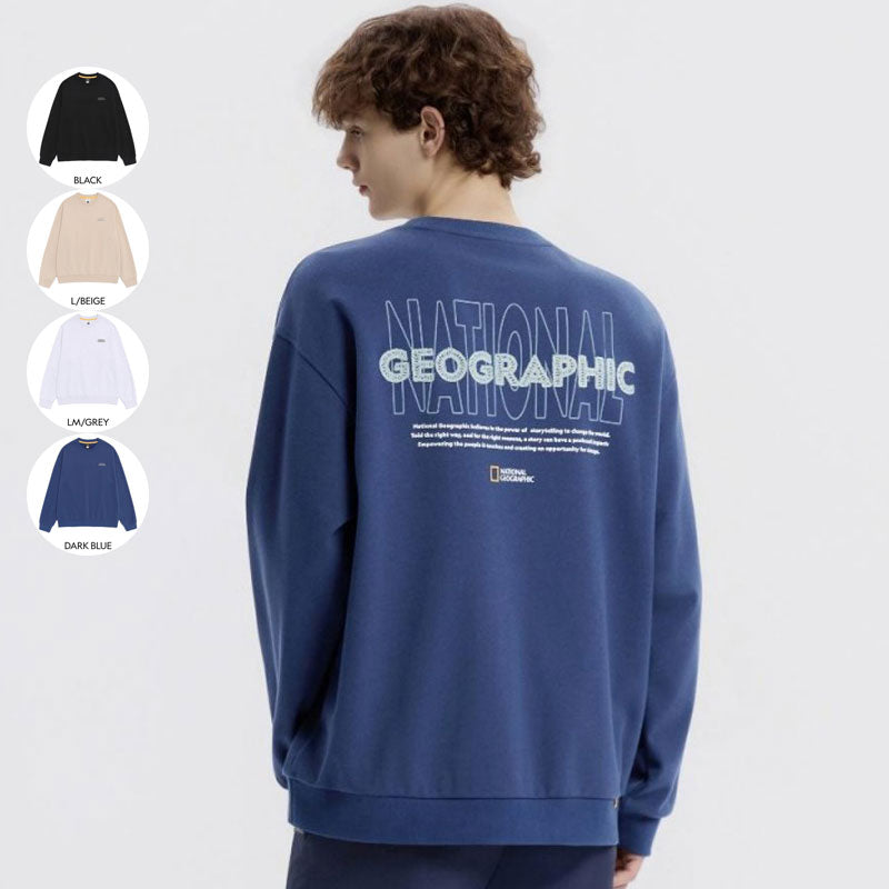 男女同款【WE ARE】韓國國家地理圓領大學T衛衣N261USW020