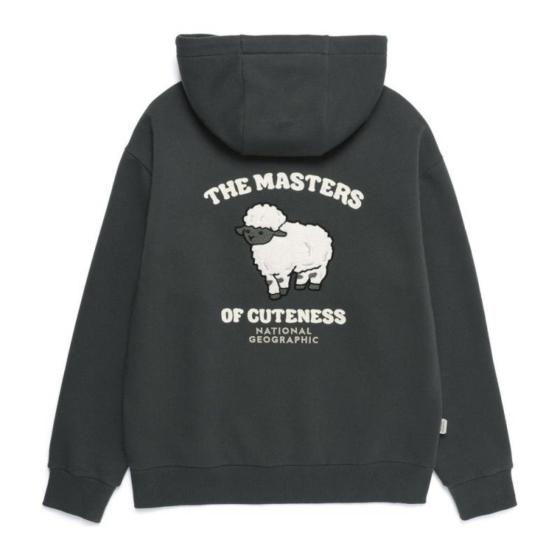 【WE ARE】 韓國國家地理 刺繡羊刷毛帽T N254UHD020