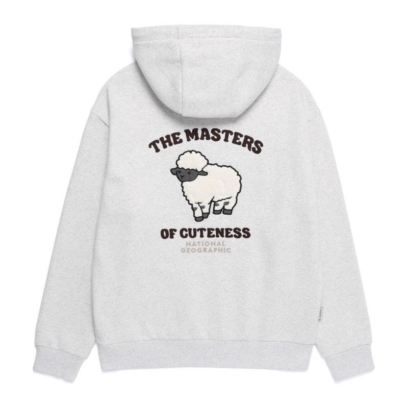 【WE ARE】 韓國國家地理 刺繡羊刷毛帽T N254UHD020