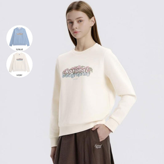 女款【WE ARE】韓國國家地理圓領大學T衛衣N261WSW020