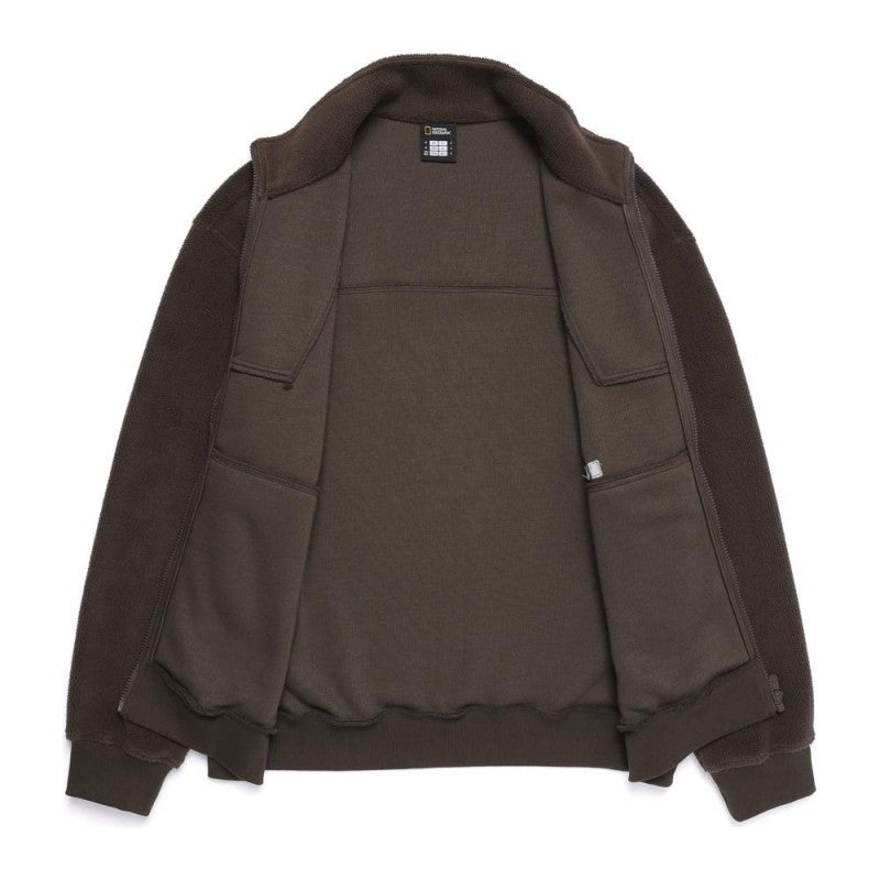 中性款【WE ARE】韓國國家地理 絨毛立領拉鏈外套N254UFT060